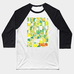 Bright Retro Citrus Squared Baseball T-Shirt